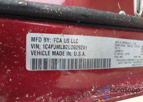 2020 Jeep Cherokee Altitude 4X4 from USA, damaged, VIN 1C4PJMLB2LD629241